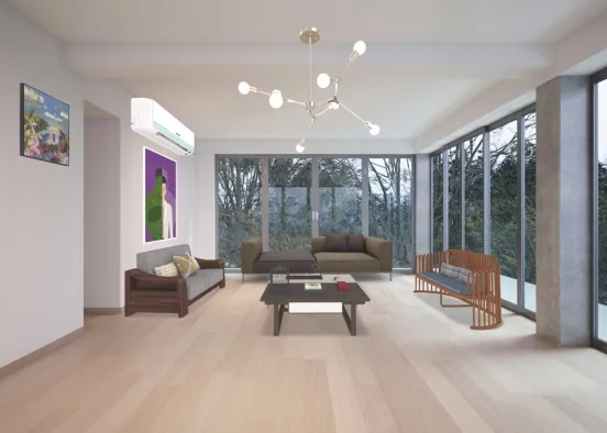 nature living room Design Rendering