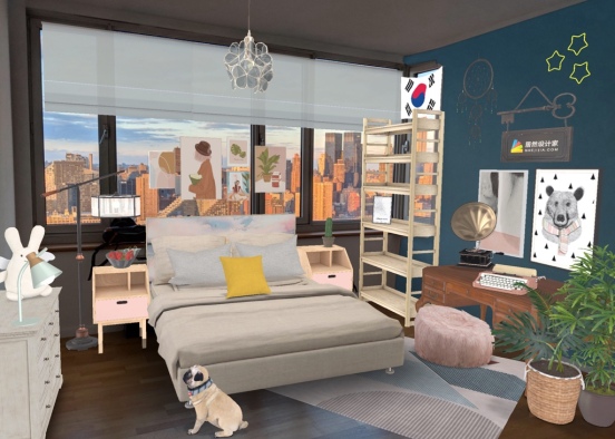 Korean style apartment Design Rendering