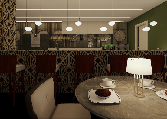Art Decó Café  Design Rendering