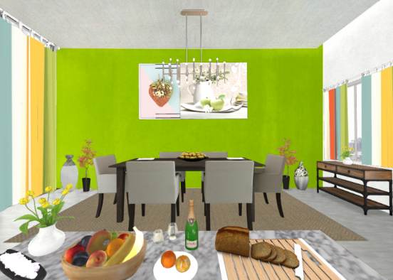 Lime Kitchen Design Rendering
