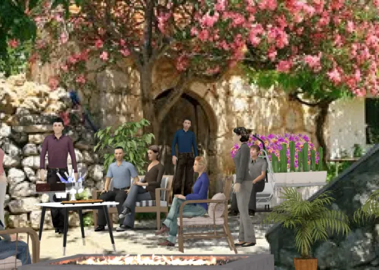 Outdoor Luch With Friends  Design Rendering