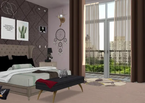 brown bedroom. 🖤 Design Rendering