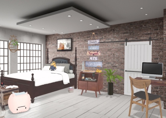 Small Apartment Bedroom Design Rendering