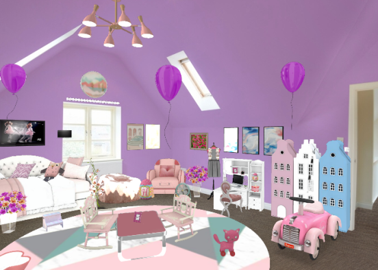 Girl room. Pink 🤩😍💕 Design Rendering