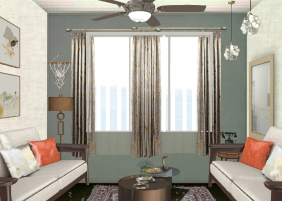 Indian living room Design Rendering