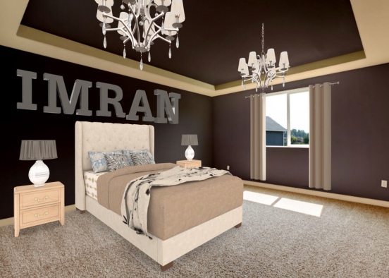 Brown,white and gray bedroom theme Design Rendering