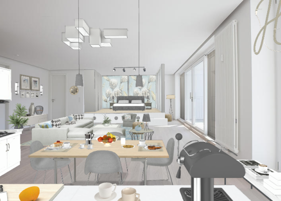 Scandinavian Apartment Design Rendering