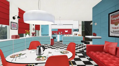 Modern 50s Style Kitchen