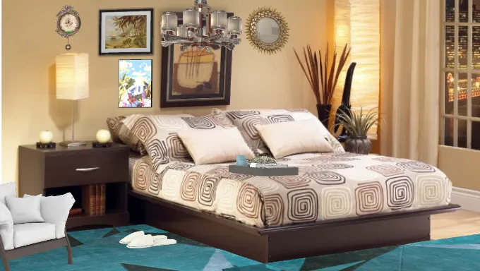 Cozy bedroom with grace Design Rendering
