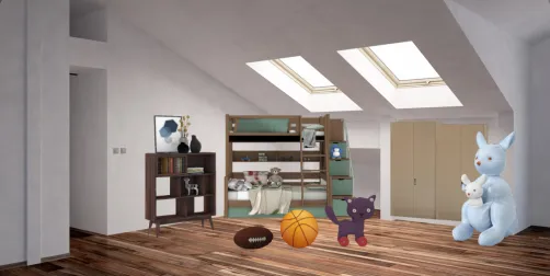 A comfortable kid bedroom they can enjoy while playing with huge kangaroos!