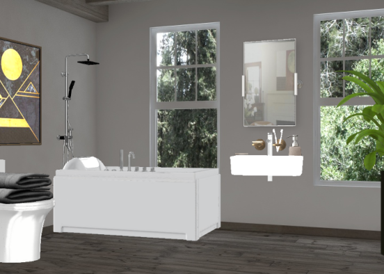 Whitey white bathroom! Design Rendering