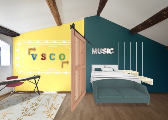 Vsco girl bedroom Design Rendering