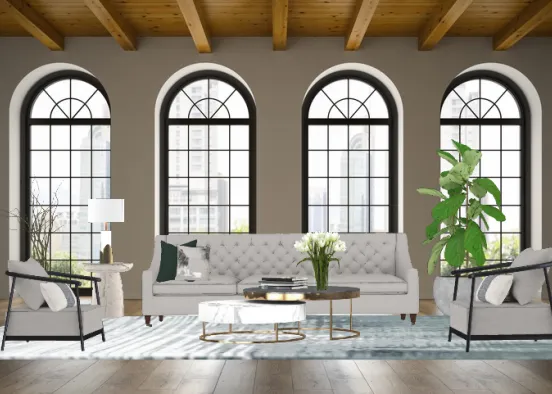 Luxury Living Room Design Rendering