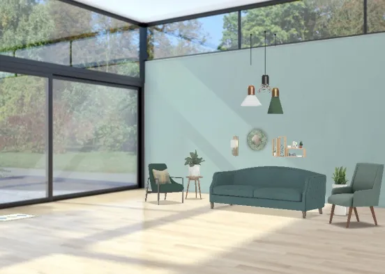 mint open livingroom Design Rendering