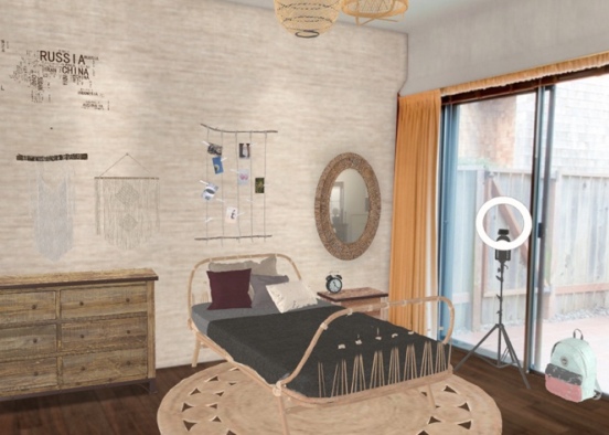boho bedroom  Design Rendering
