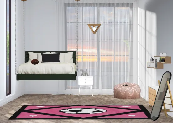Sports girl bedroom Design Rendering