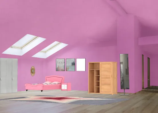 Luxury girl's room Design Rendering