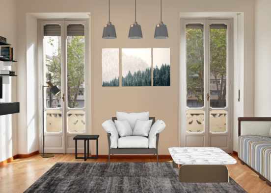 Beautiful cozy living room  Design Rendering