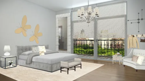 Dormitorio elegante,estilo nórdico 