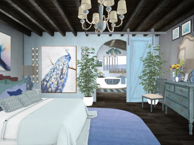 blue bedroom by the sea