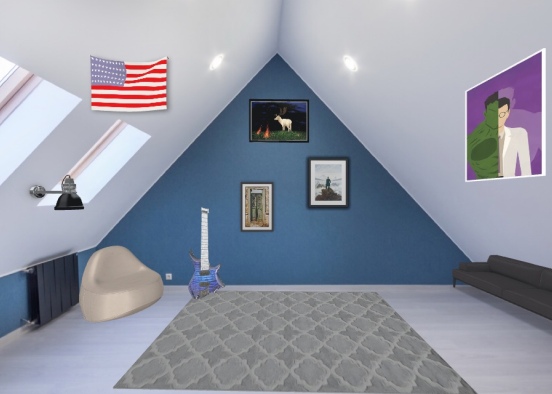 hang out room for boys Design Rendering
