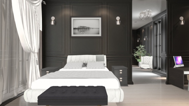 Black and White bedroom
