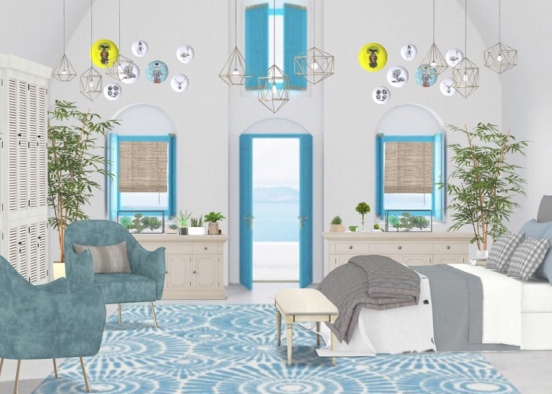 holidays room in greece 🇬🇷🌊  Design Rendering