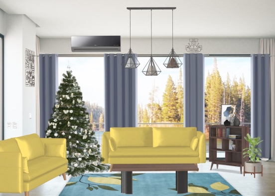 My christmas living room  Design Rendering