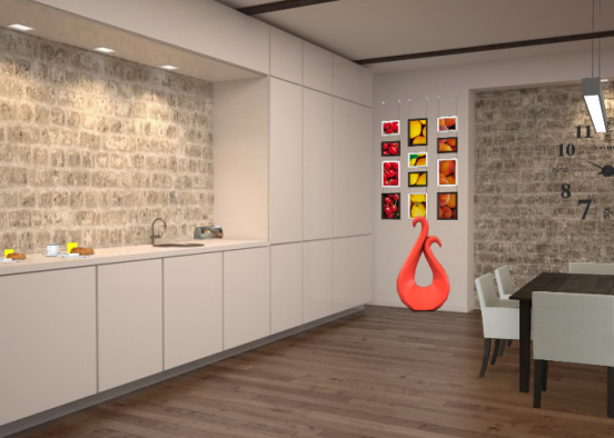 Küche und Esszimmer  Design Rendering