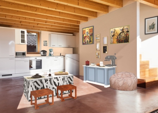 cozy kitchen Design Rendering