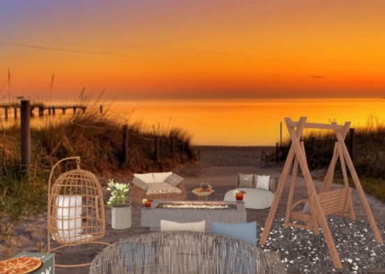 bonfire by the beach Design Rendering