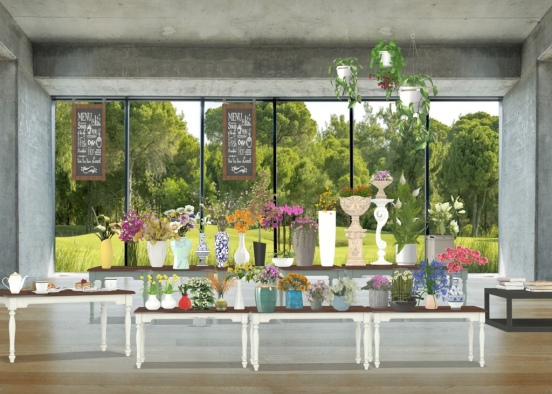 flower shop café 🌷 ☕️  Design Rendering