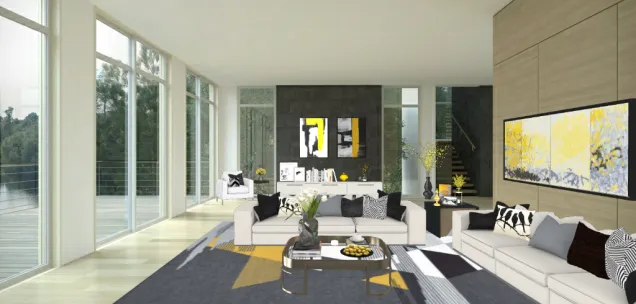 Black & Yellow living room