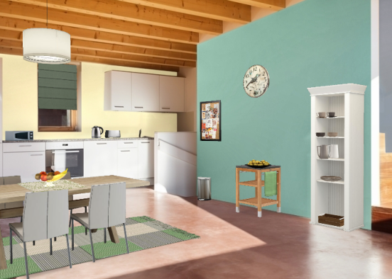 Cocina terminada, agregado de mueble accesorios ver cocina, color de murales Design Rendering