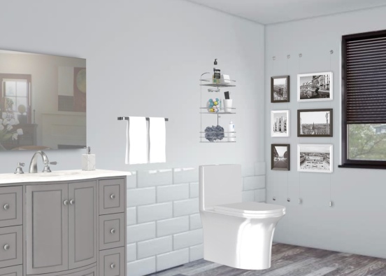 Modern and Simple Bathroom Design Rendering