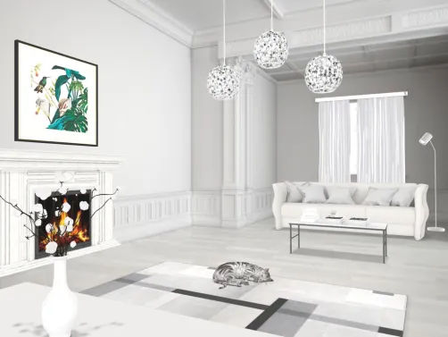 Modern White Room With A Touch Of Color