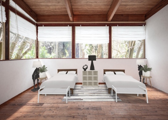 Modern Cabin Room Design Rendering