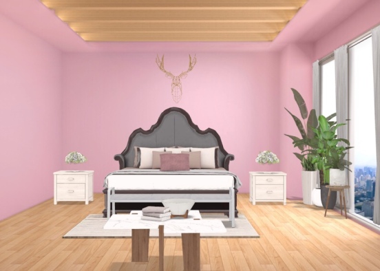 pink pastel room Design Rendering
