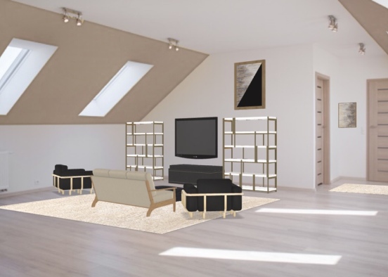 cute living room Design Rendering