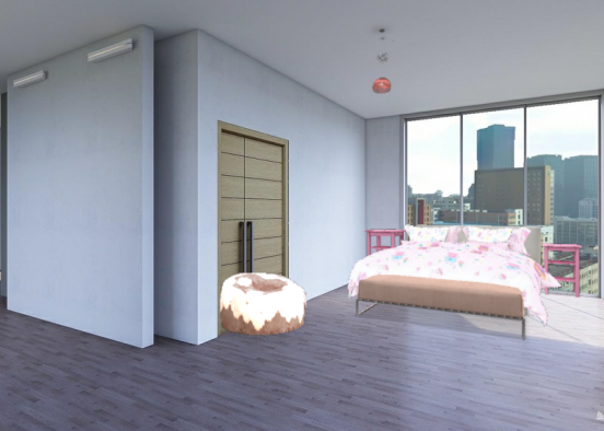 Dormitorio rosa Design Rendering