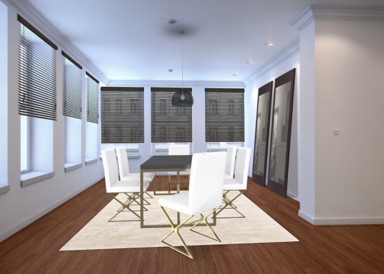 simple New York style dining room Design Rendering