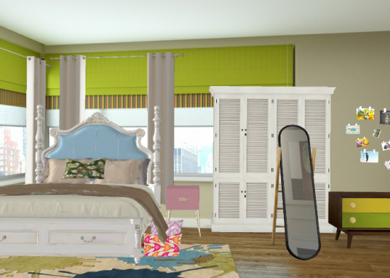 Girly bedroom Design Rendering