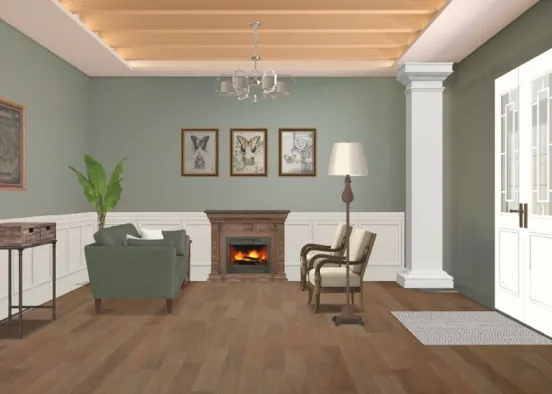 Traditional Living Room  Design Rendering