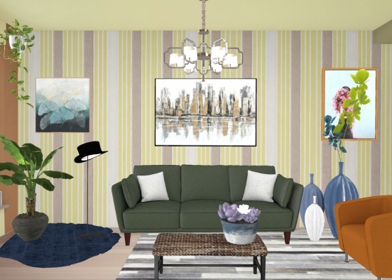 The modern living Room Design Rendering