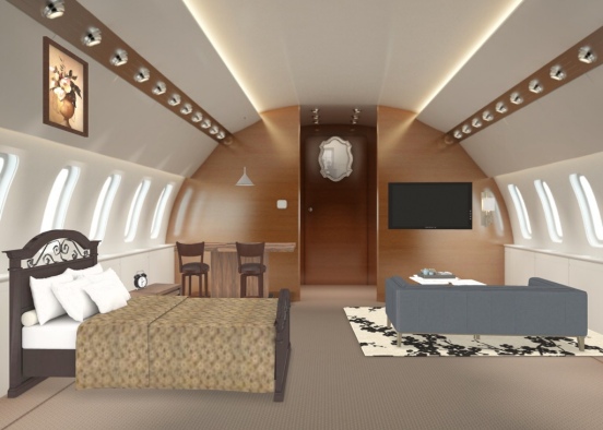an airplane house Design Rendering