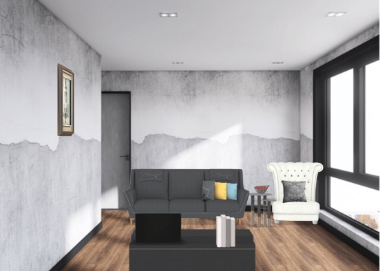 A fancy living room Design Rendering