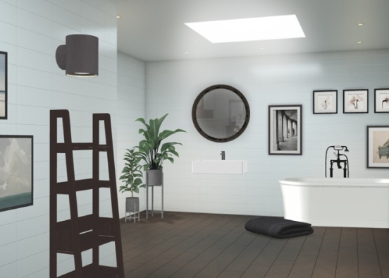 fresh cozy bathroom Design Rendering