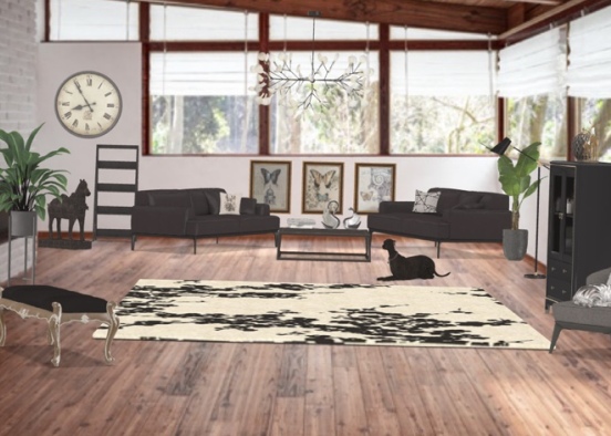 cozy living room, neutral theme Design Rendering