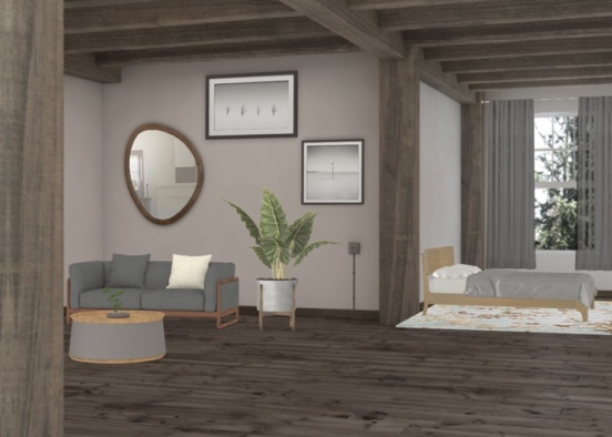 minimalist loft area  Design Rendering