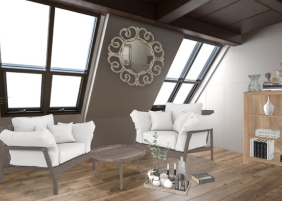 white wood loft Design Rendering
